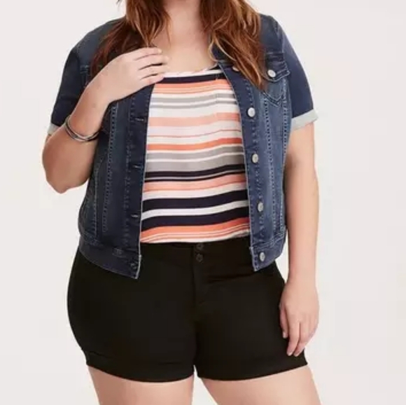Torrid Orange and Black Asymmetrical Tank Top Relaxed Fit - Picture 8 of 9